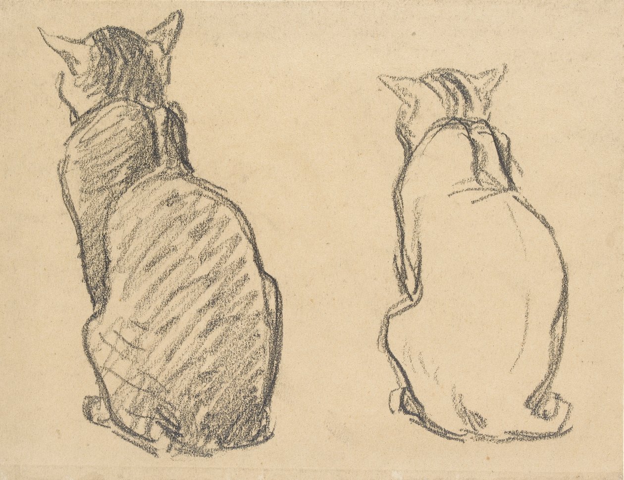 Two Studies of a Cat, early 20th century by Théophile Alexandre Steinlen