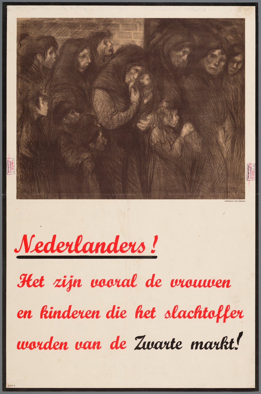 Announcement to the Dutch that Women and Children are Particularly Victims of the Black Market by Theophile Steinlen