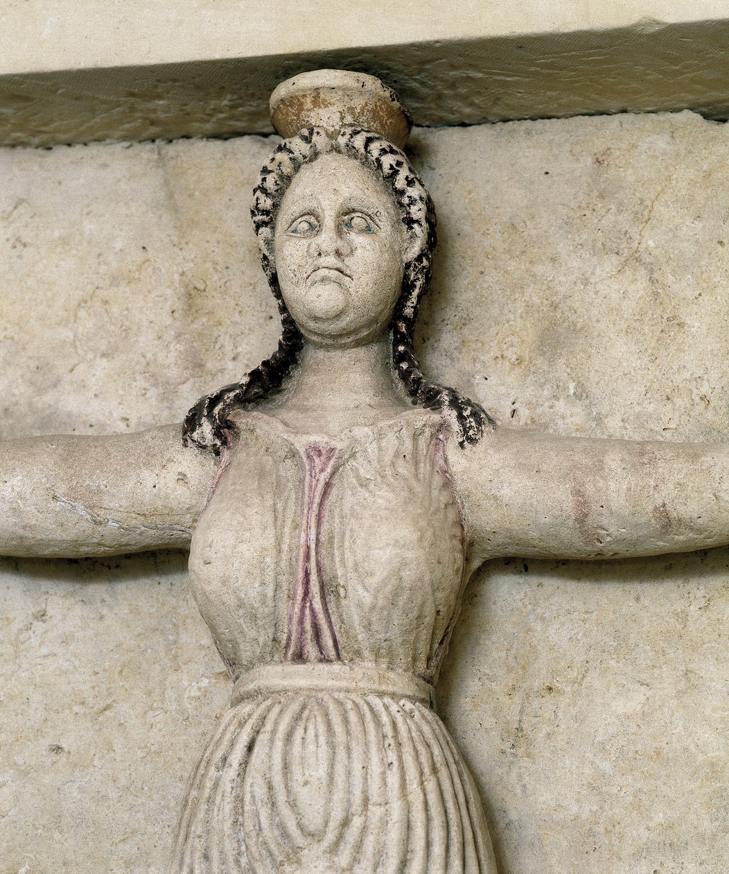 Thracian tomb of Sveshtari, detail of a statue of woman in Atlas, 3rd century BC by Thracian Thracian