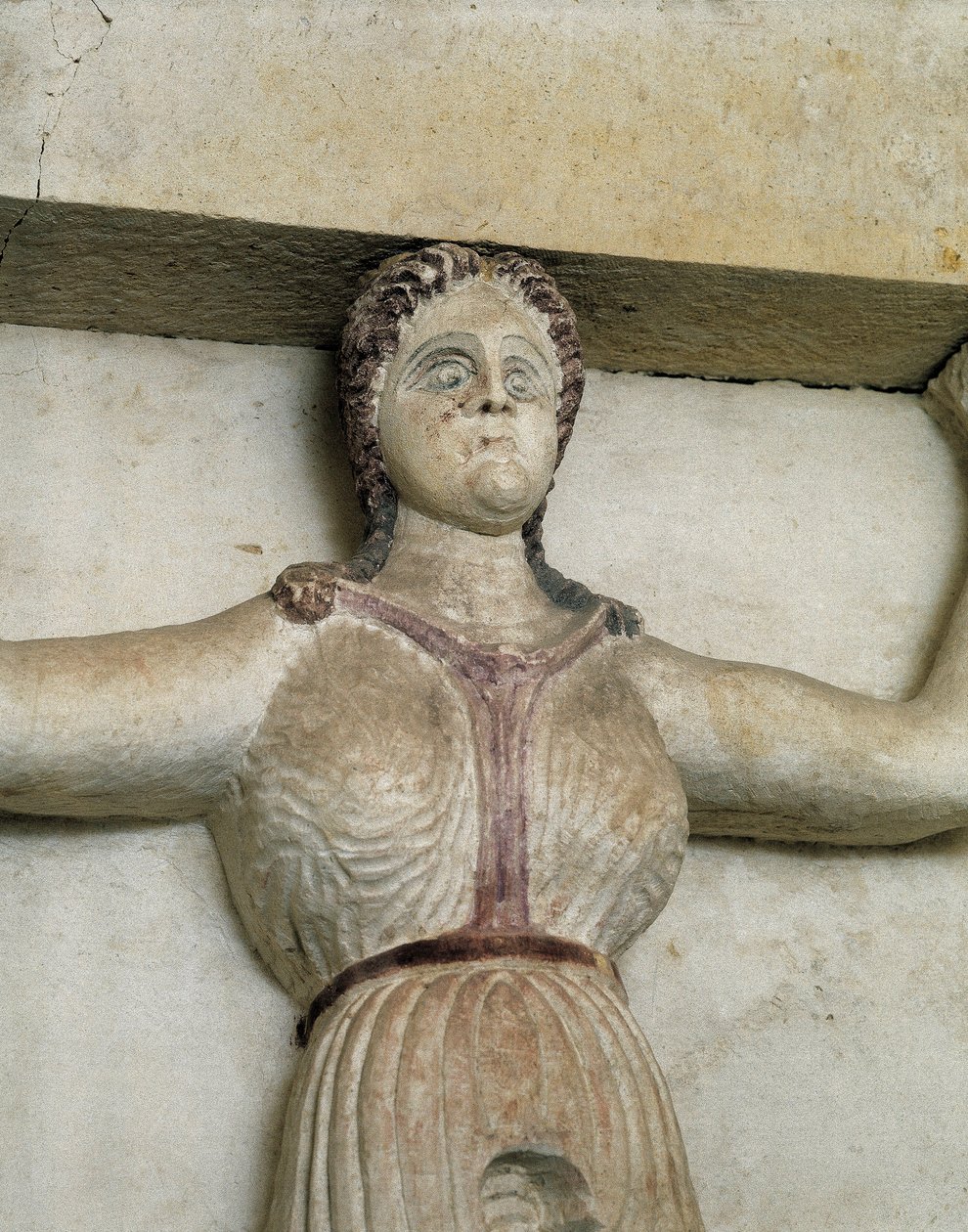 Thracian Tomb of Sveshtari, (detail) of a Statue of Woman in Atlas, 3rd century BC (stone sculpture) by Thracian Thracian