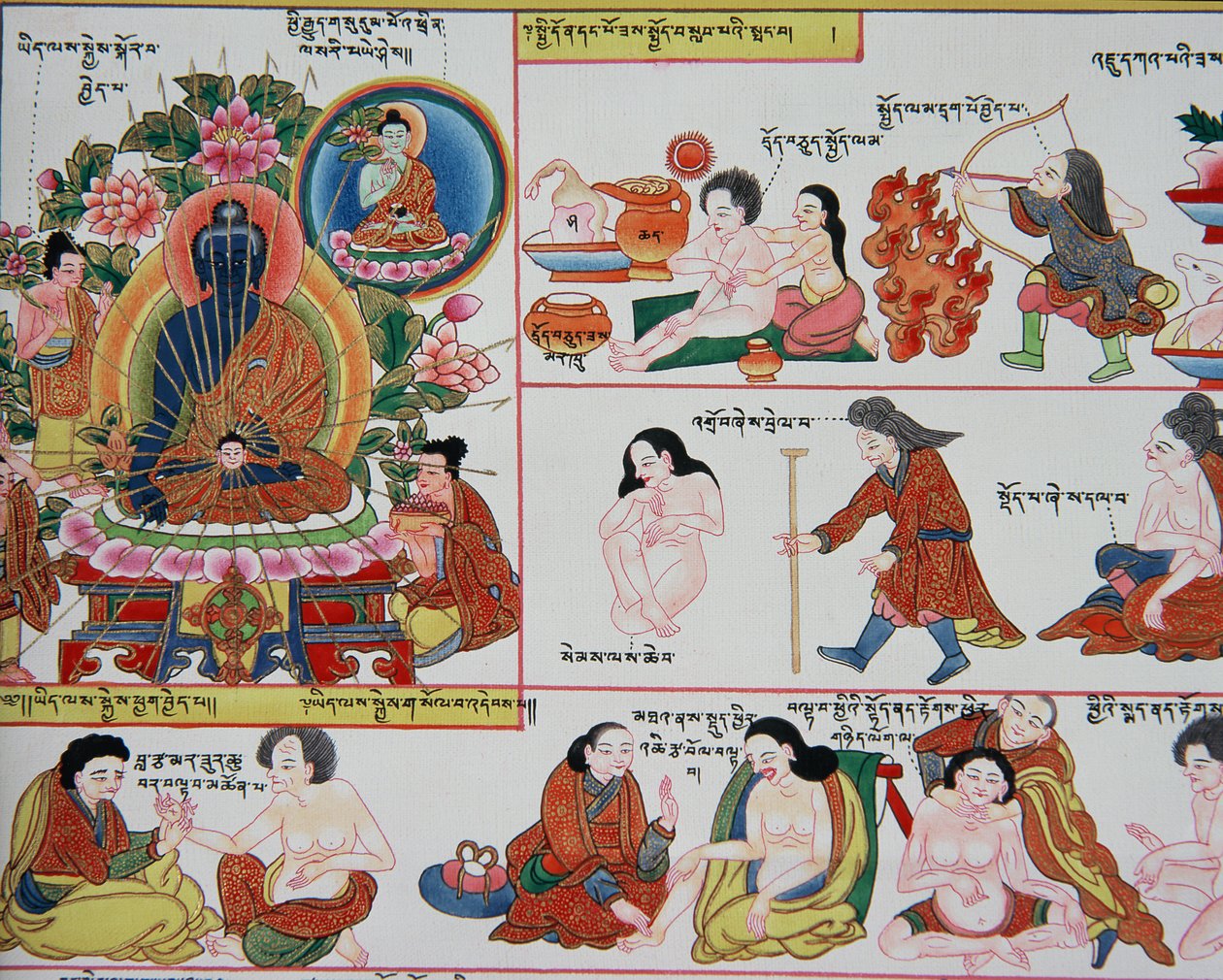 Manuscript on Tibetan Medicine (detail) by Tibetan School