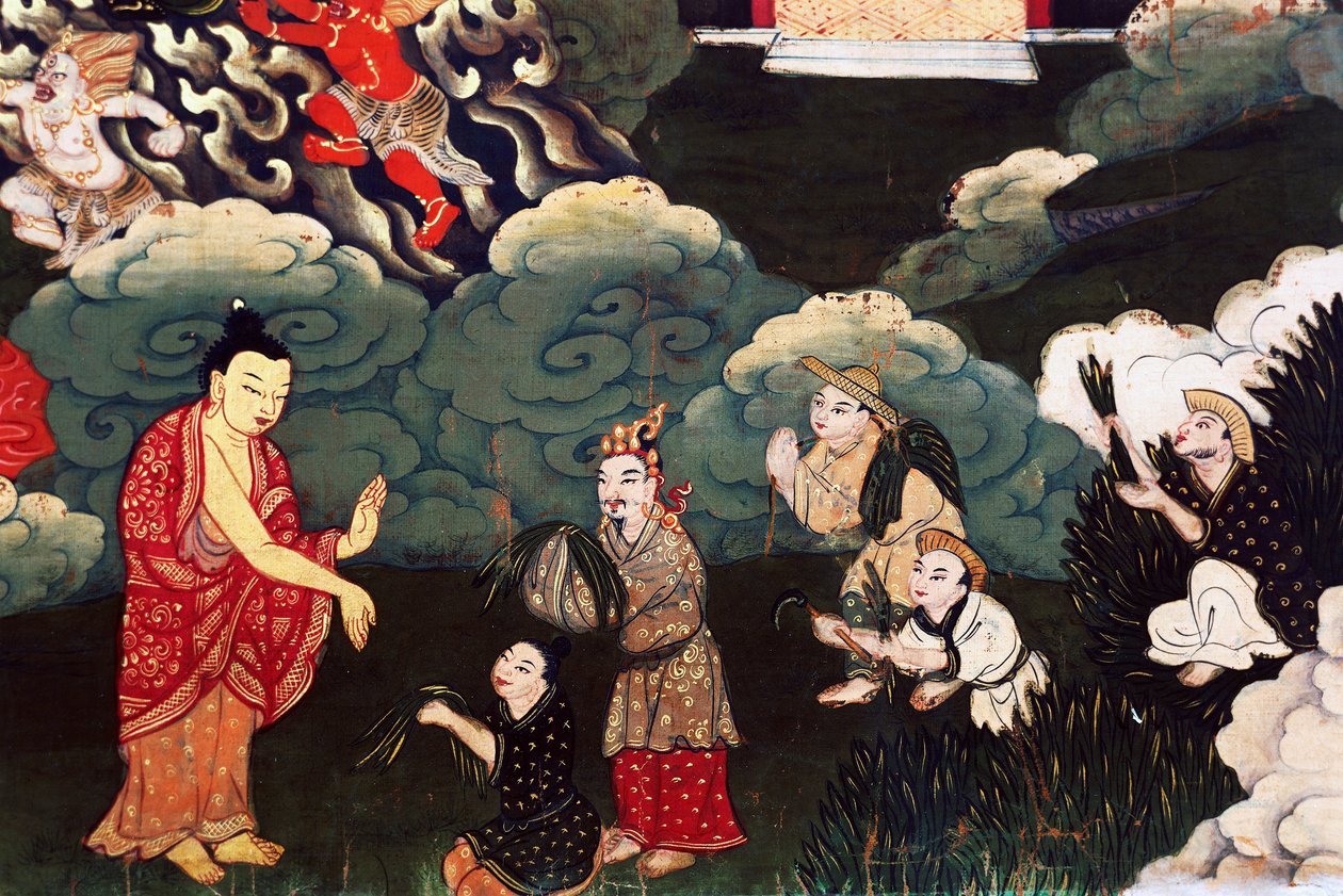Offering Bunches of Grass by Tibetan School