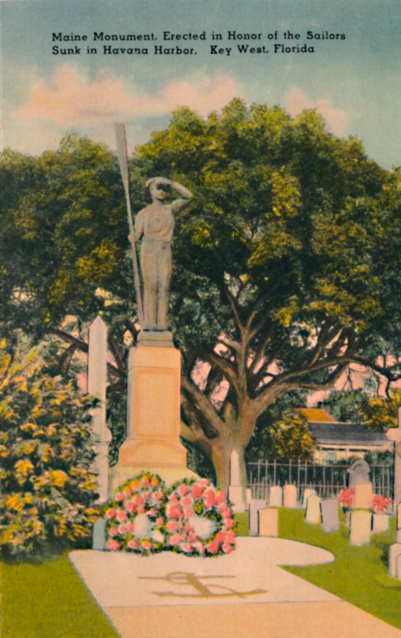Maine monument, in Honor of Sailors Sunk in Havana Harbor. Key West, Florida, c1940s by Tichnor Brothers