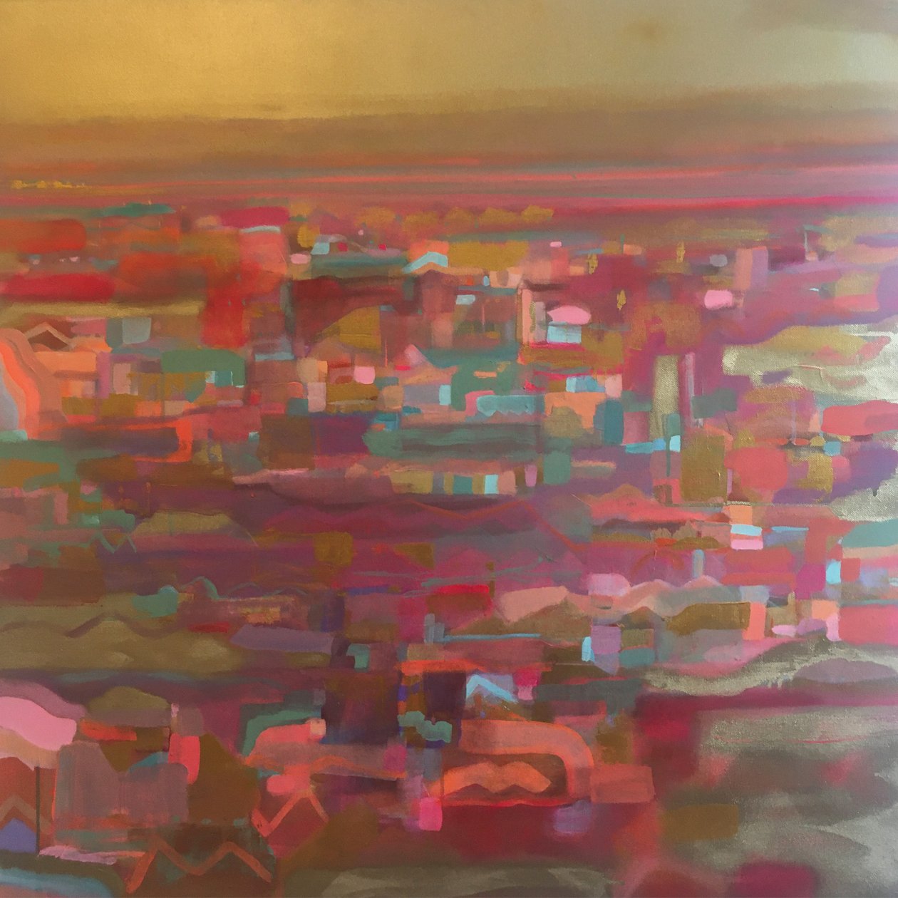 Gold Sky Orange Stripe Horizon by Tiffany Lynch