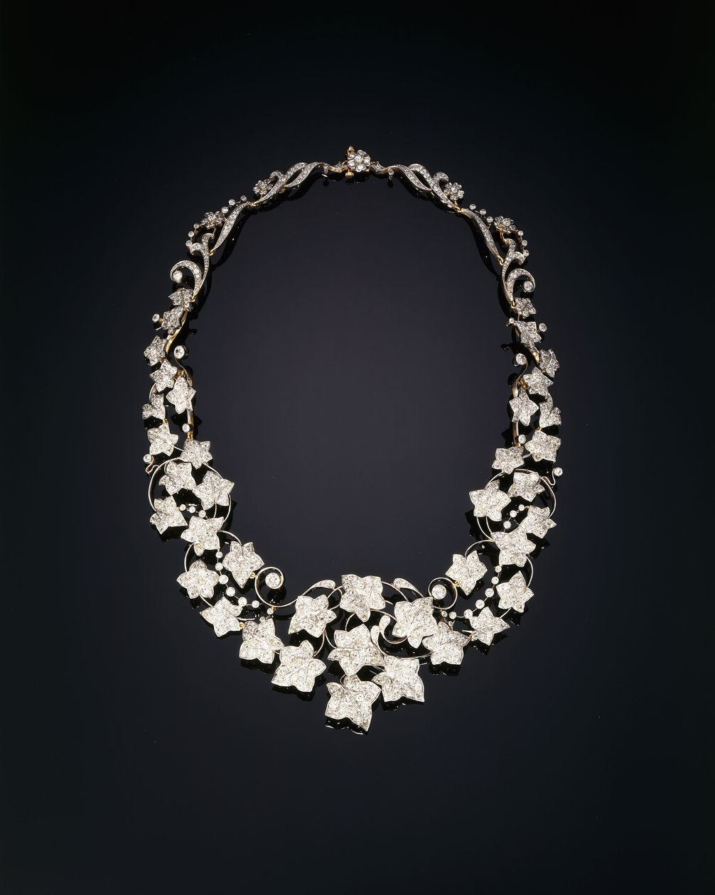 An antique diamond ivy necklace by Tiffany and Company