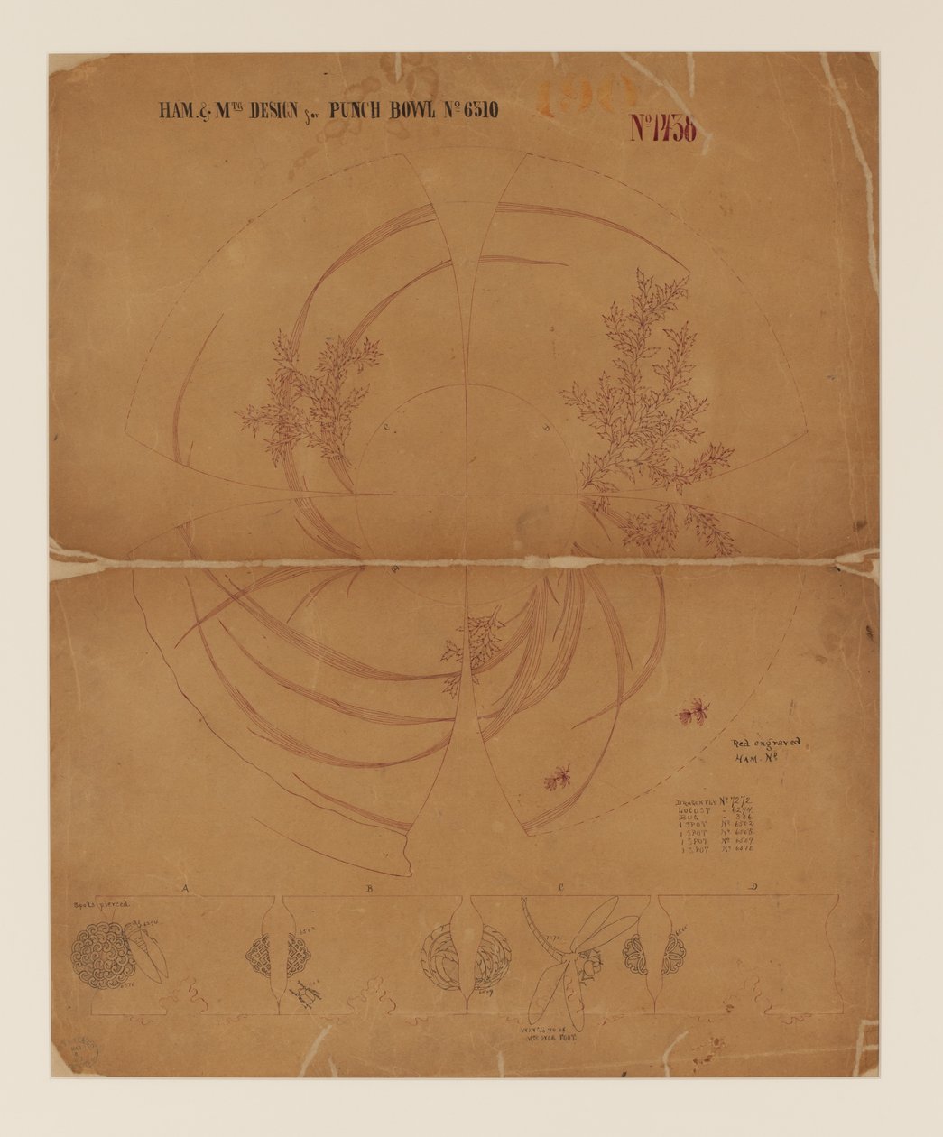 Study for Japanese style punch bowl by Tiffany and Company