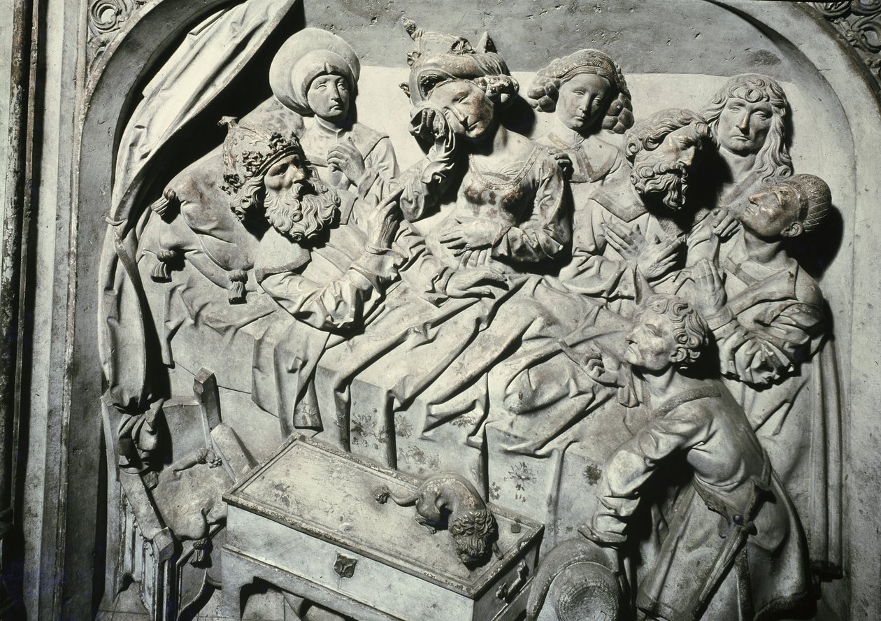 Tomb of Henri II and His Wife Kunigunde (detail of the Death of the Emperor) by Tilman Riemenschneider