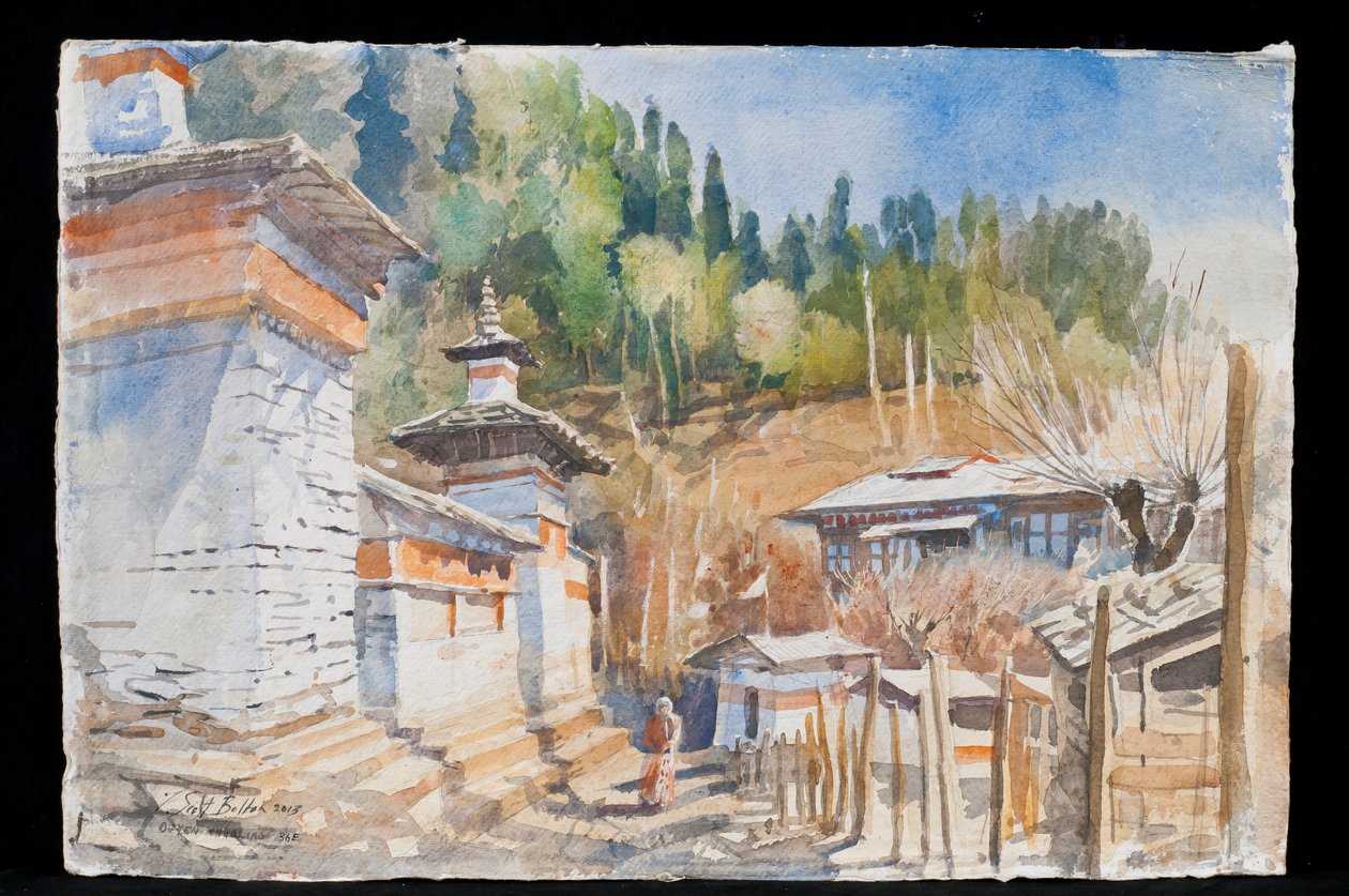 Ogyen Chholing Prayer Wall, Bhutan by Tim Scott Bolton