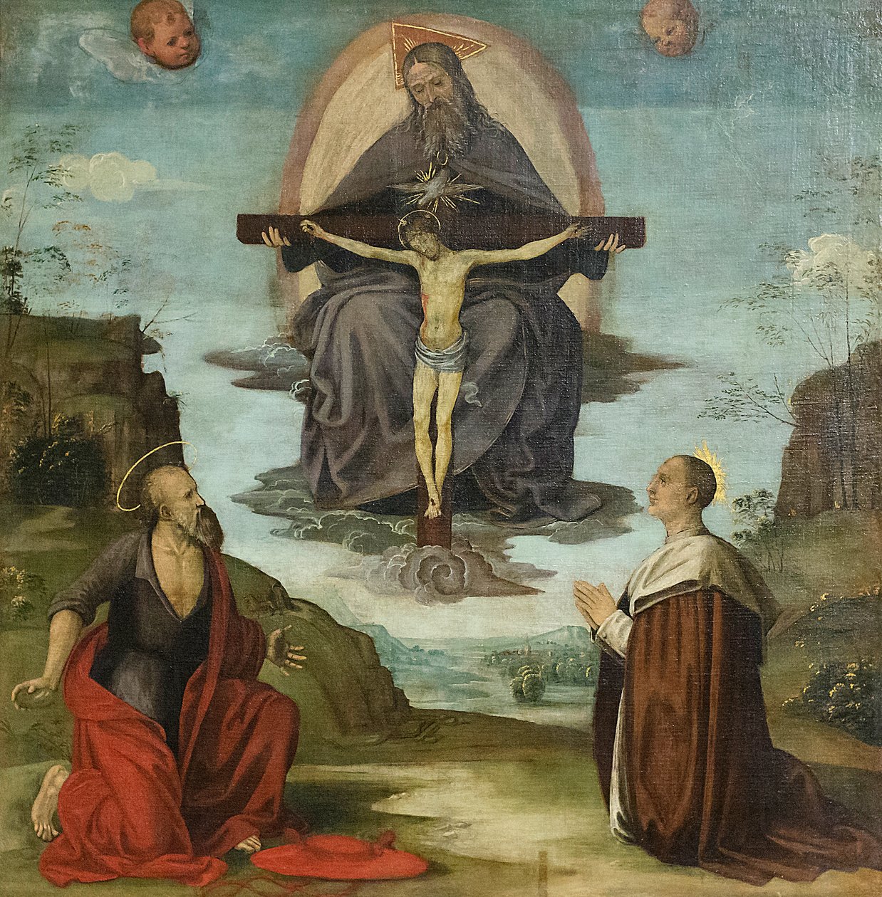 The Trinity with Saint Jerome and the Blessed Colombini by Timoteo Viti