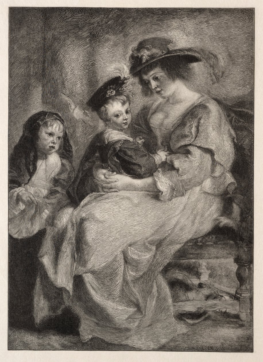 Helen Fourment and her Children, 1894 by Timothy Cole