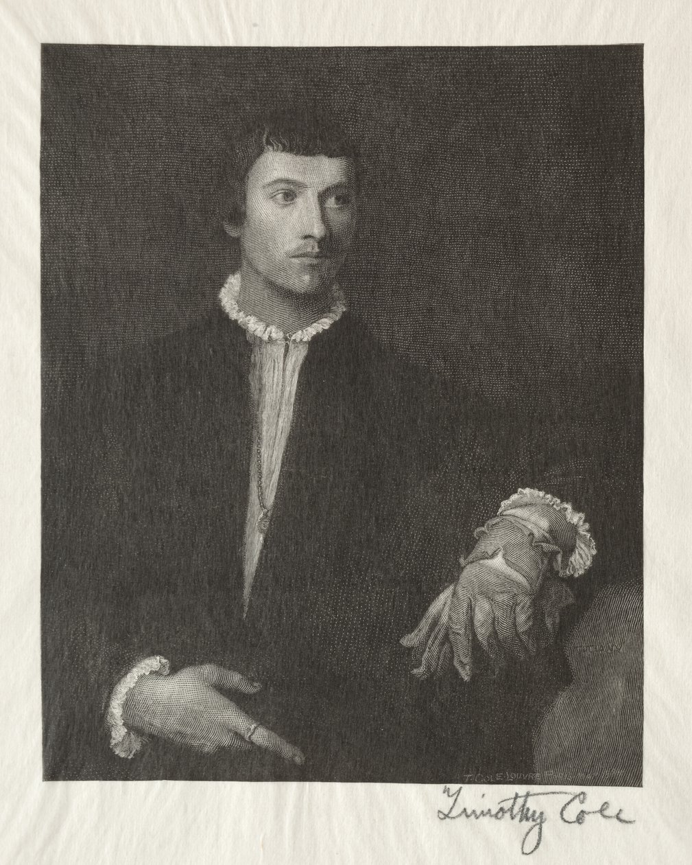Old Italian Masters: The Man with the Gloves, 1887 by Timothy Cole