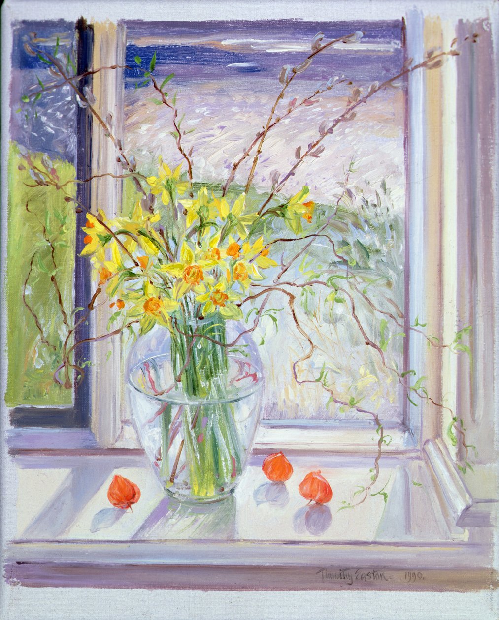 Willow Branches with Narcissus by Timothy Easton