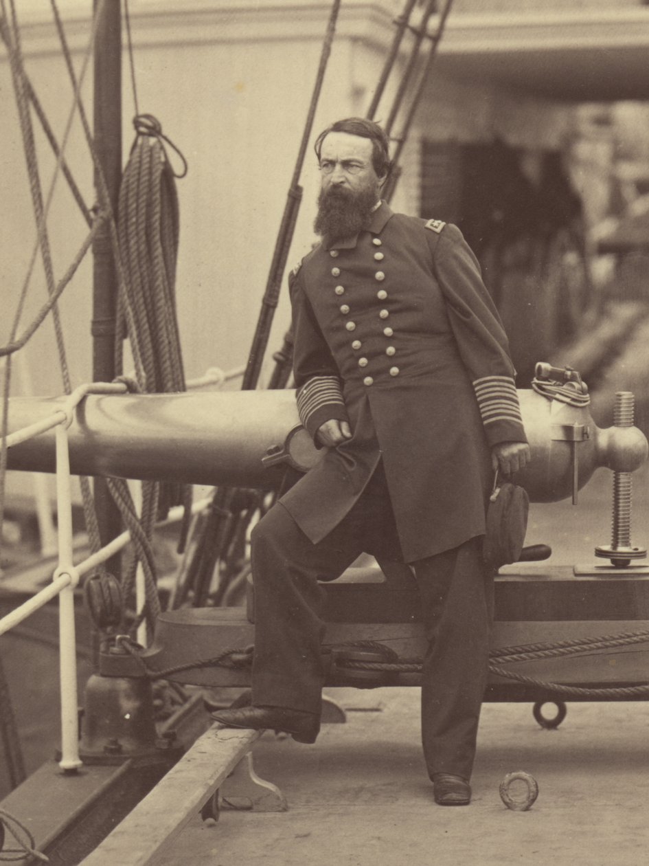 Admiral David Dixon Porter on the Deck of His Flagship the "Malver" After the Victory at Ft. Fisher, North Carolina by Timothy H. O