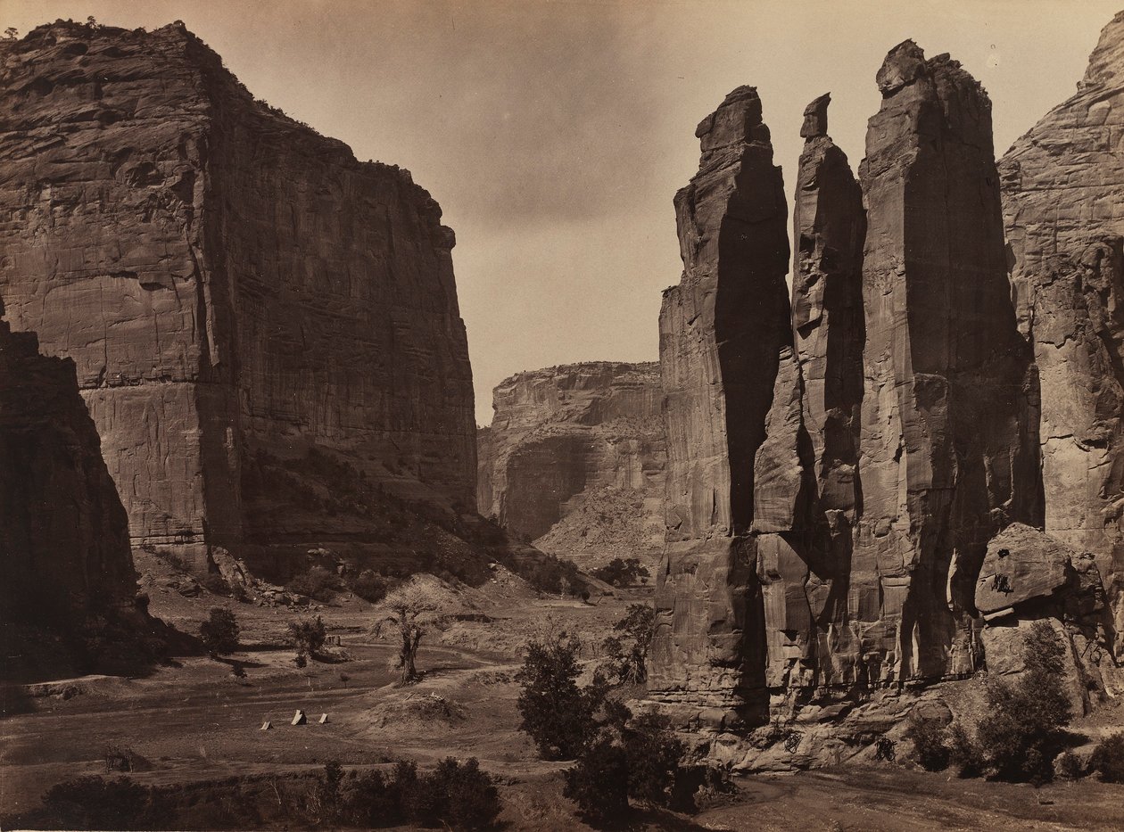 Canyon de Chelly. Walls of the Grand Canyon about 1200 Feet in Height. by Timothy H. O