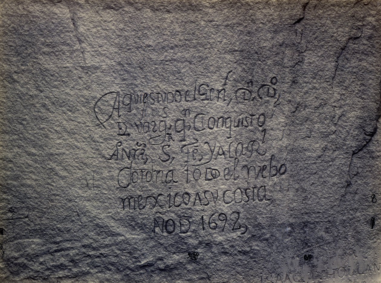 Historic Spanish Record of the Conquest, South Side of Inscription Rock, New Mexico by Timothy H. O