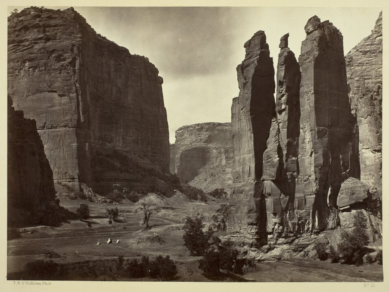 Canyon de Chelly, Walls of the Grand Canyon, About 1200 Feet in Height, 1873 by Timothy OSullivan