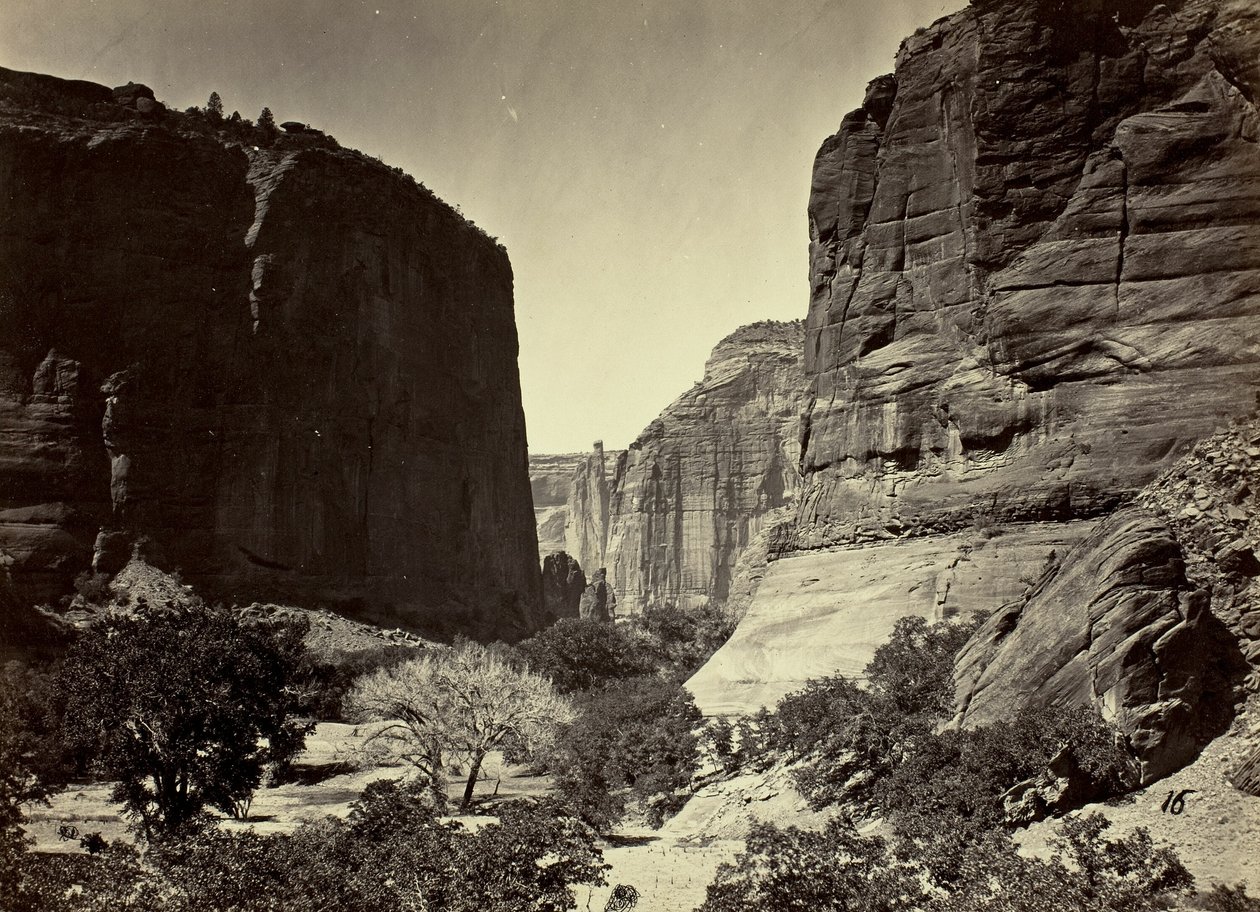 Head of Canyon de Chelle, Looking Down. Walls about 1200 feet in height by Timothy O