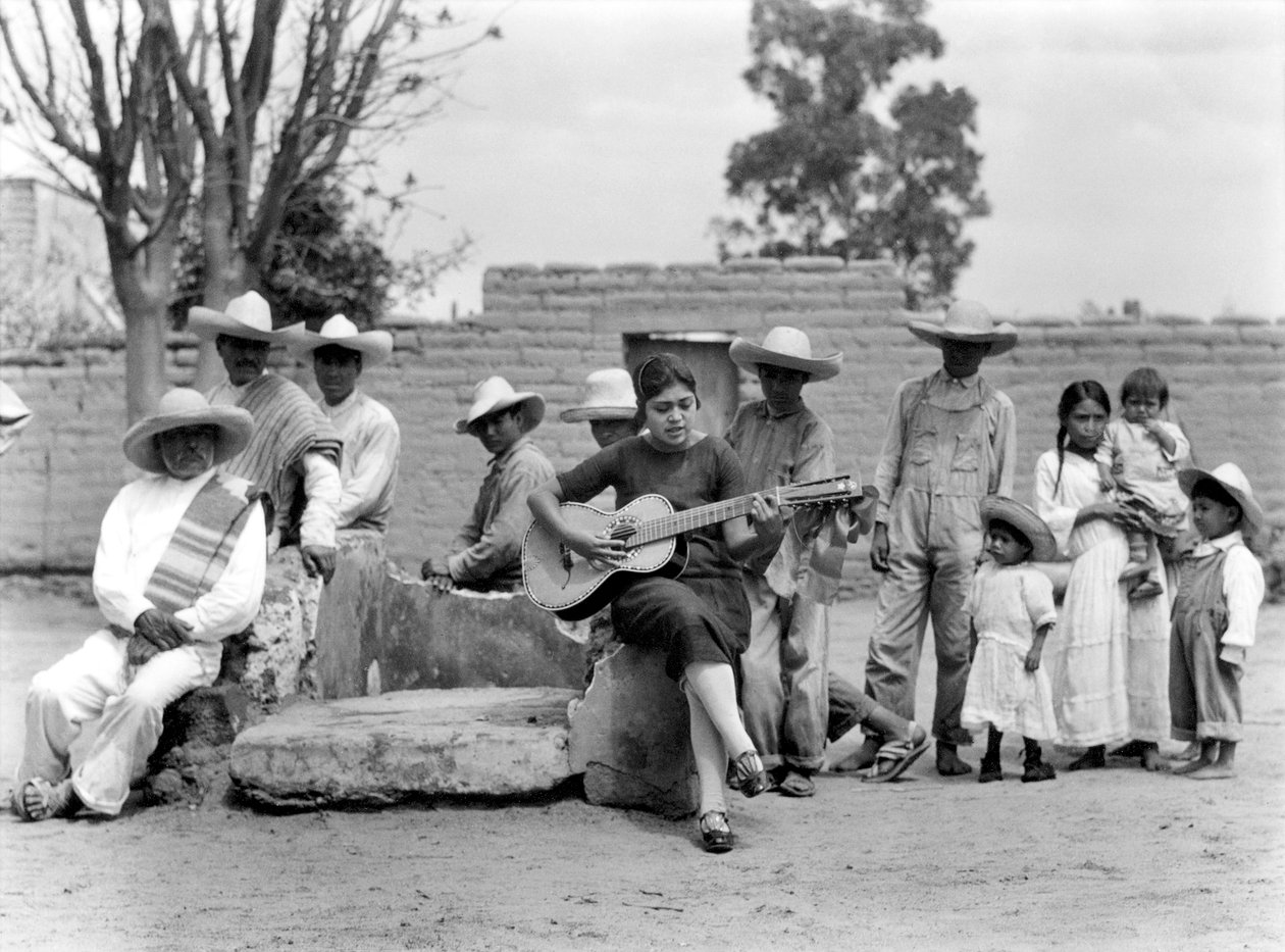 Concha Michel with Campesinos, Mexico, c.1927 by Tina Modotti
