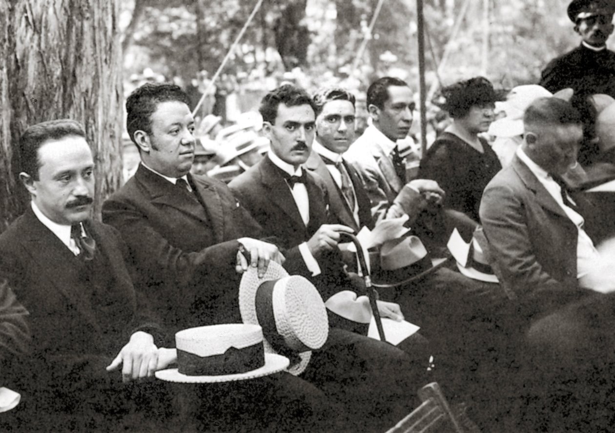 Jose Vasconcelos and Diego Rivera During an Outdoor Event at Chapultepec Park, Mexico City, 1921 by Tina Modotti