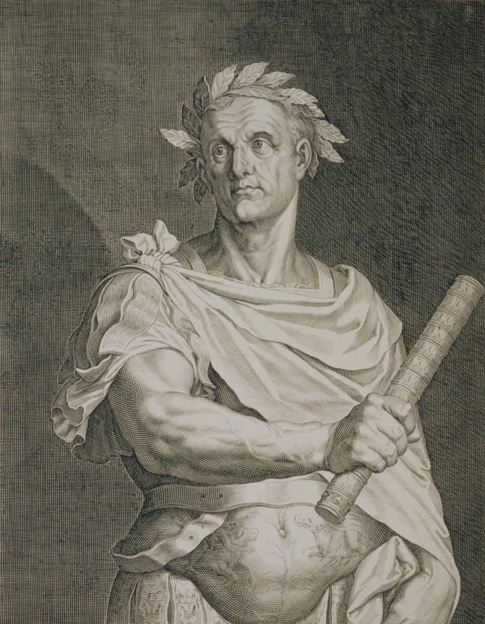 C. Julius Caesar (100-44 BC) Emperor of Rome engraved by Aegidius Sadeler by Tiziano Vecelli