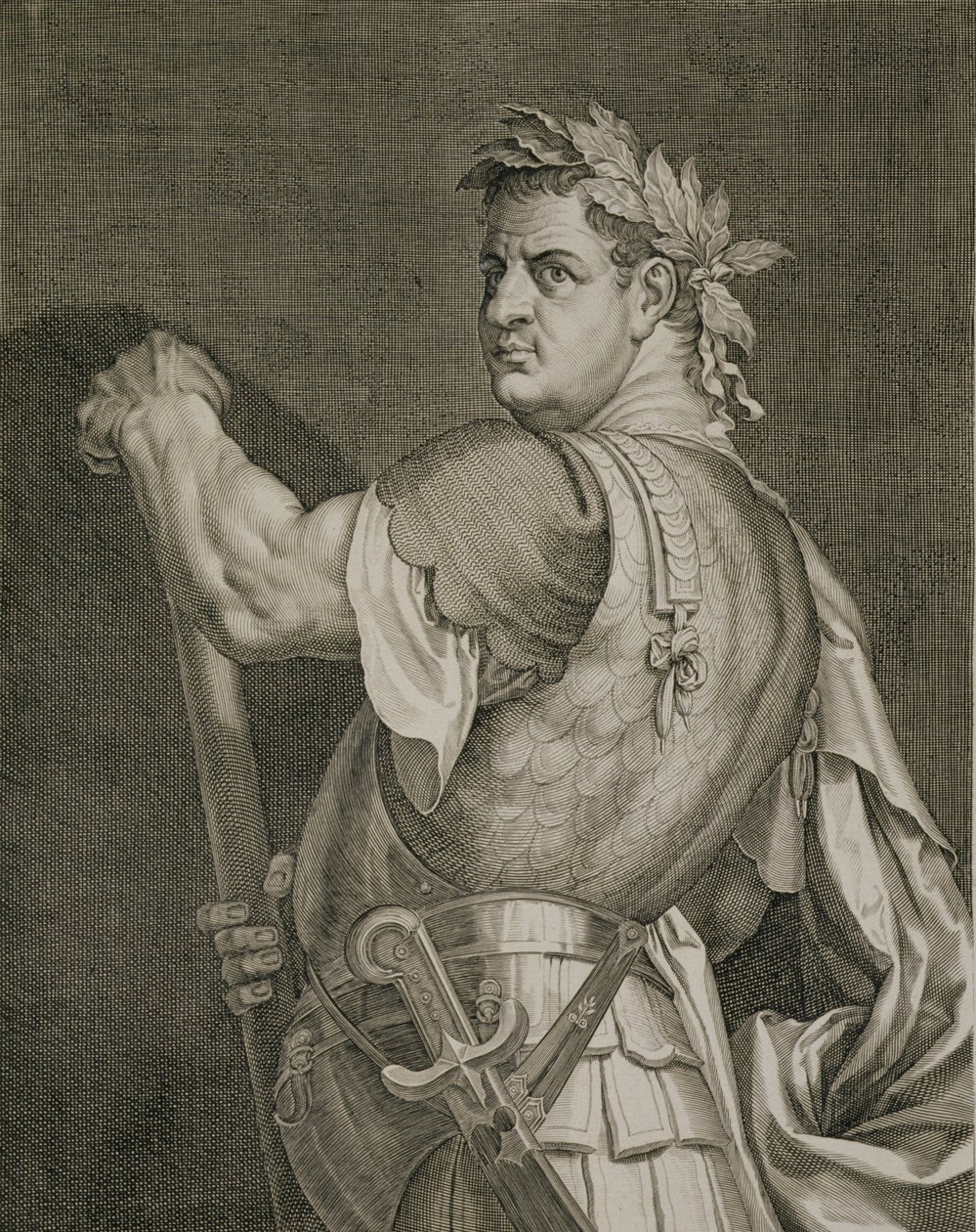 D. Titus Vespasian Emperor of Rome 79-81 AD engraved by Aegidius Sadeler by Tiziano Vecelli