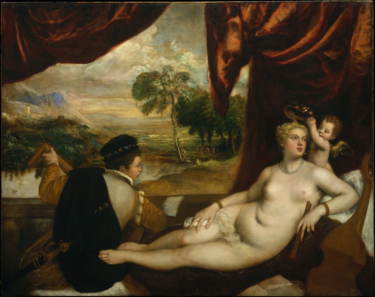 Venus and the Lute Player by Tiziano Vecelli