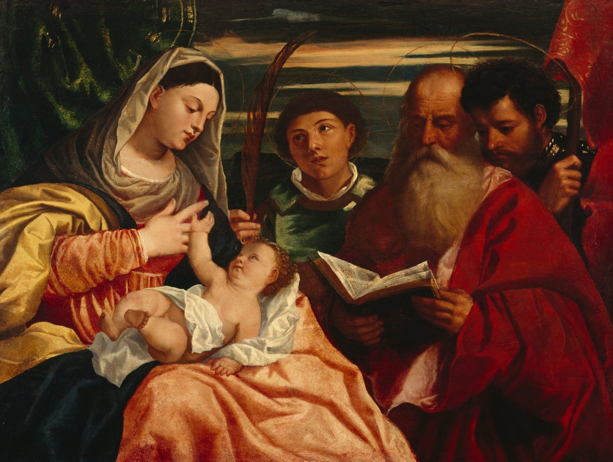 Madonna and Child with Saints Stephen, Jerome and Maurice by Titian (c.1488 1576) (after)