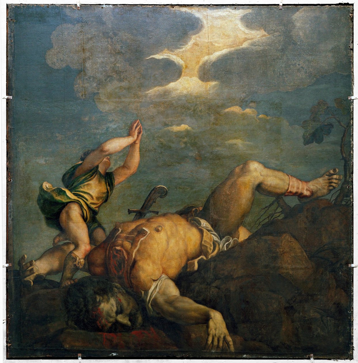David and Goliath (Fresco) by Titian (c.1488 1576)