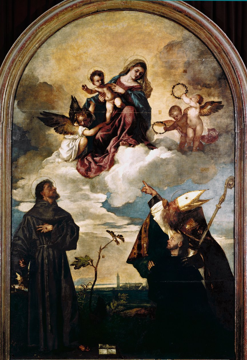 Madonna in Glory with Child, Saints Francis and Alvise, and the Donor Luigi Gozzi by Titian (c.1488 1576)