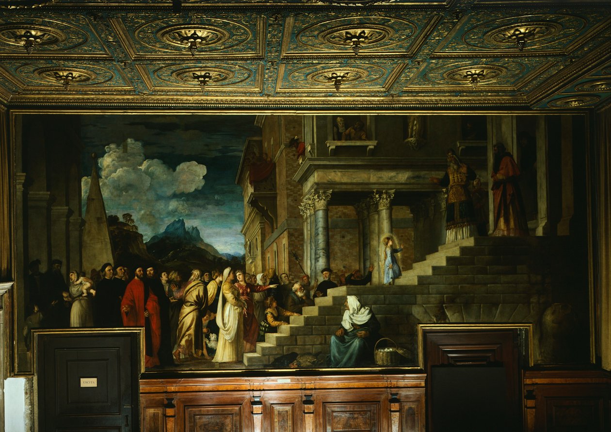 Presentation of Mary at Temple by Titian (c.1488 1576)