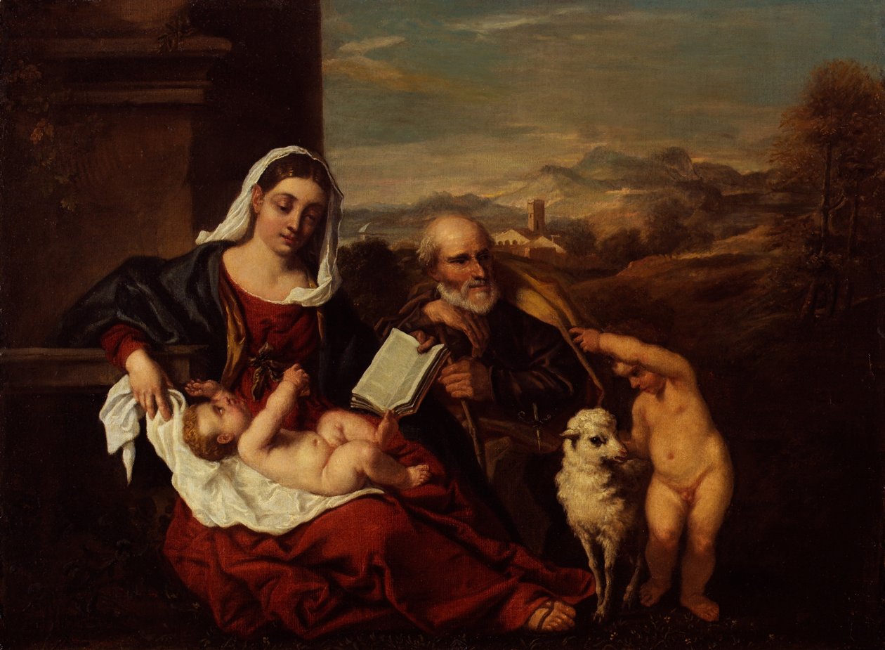 The Holy Family with the Infant St John the Baptist by Titian (c.1488 1576) (after)