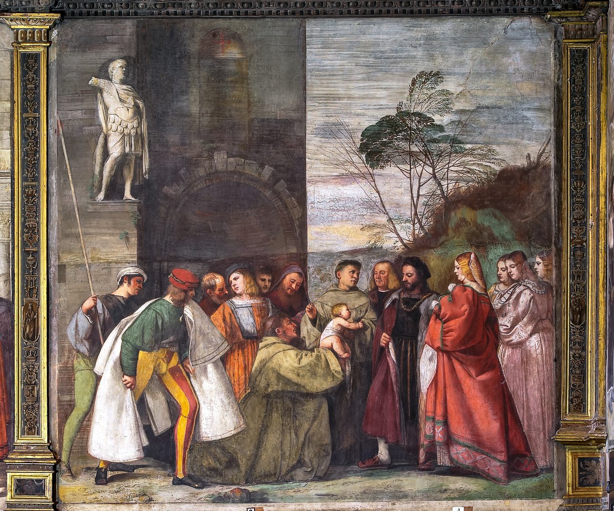 The Baby Proclaiming the Innocence of the Mother, the Northern Wall, School of the Saint (detail) by Titian (c.1488 1576)