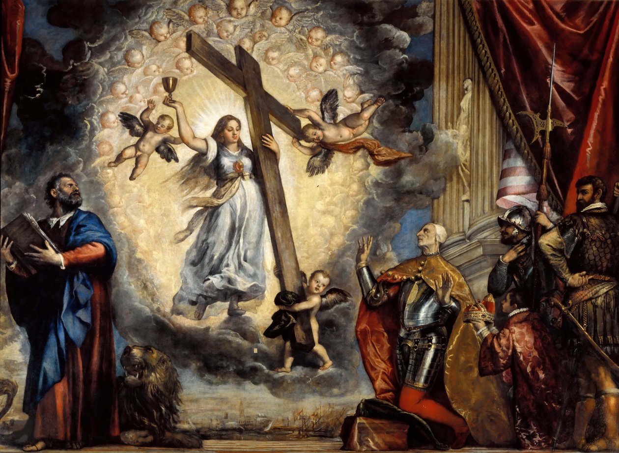 Doge Antonio Grimani Kneeling Before the Faith by Titian