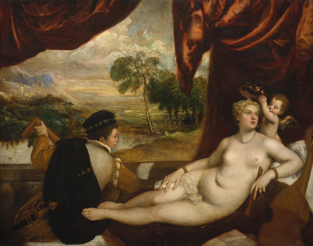 Venus and the Lute Player by Tiziano Vecelli