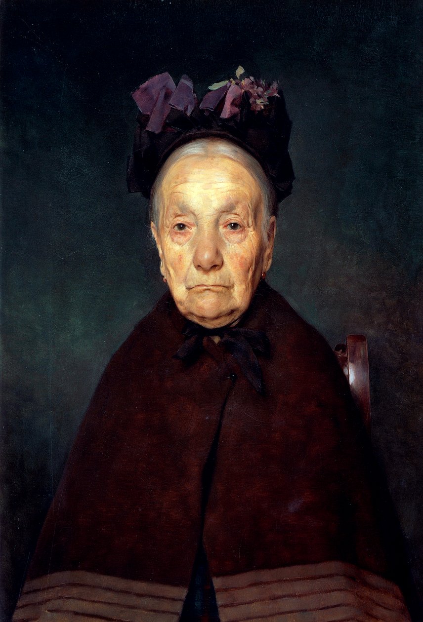 Portrait of old woman by Tito Lessi