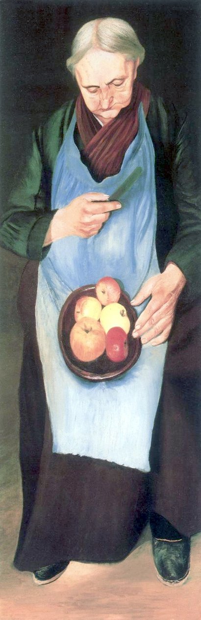 Old Woman Peeling Apple by Tivadar Kosztka Csontvary