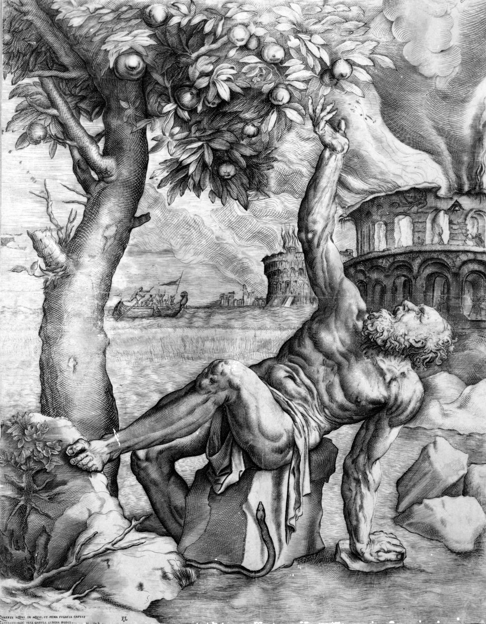 Tantalus, Engraved by Giulio Sanuto by Tiziano Vecelli