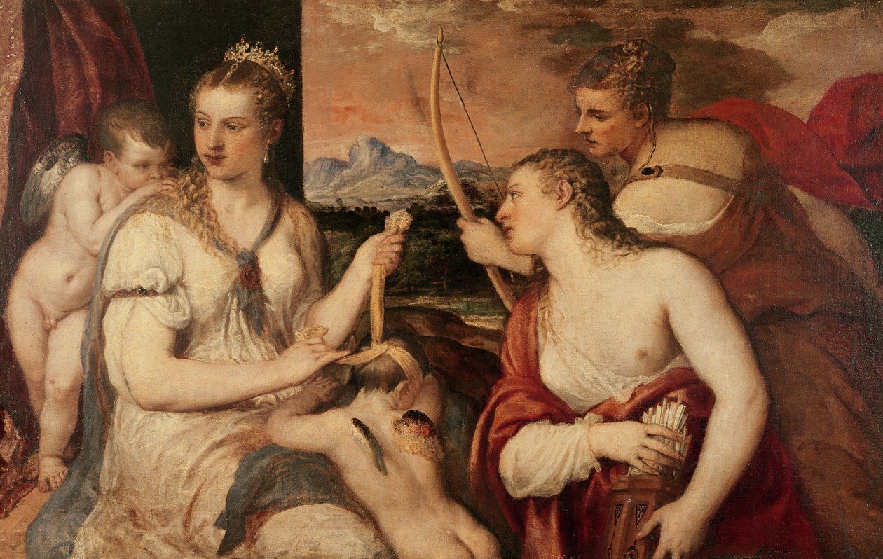 The Education of Cupid by Tiziano Vecelli