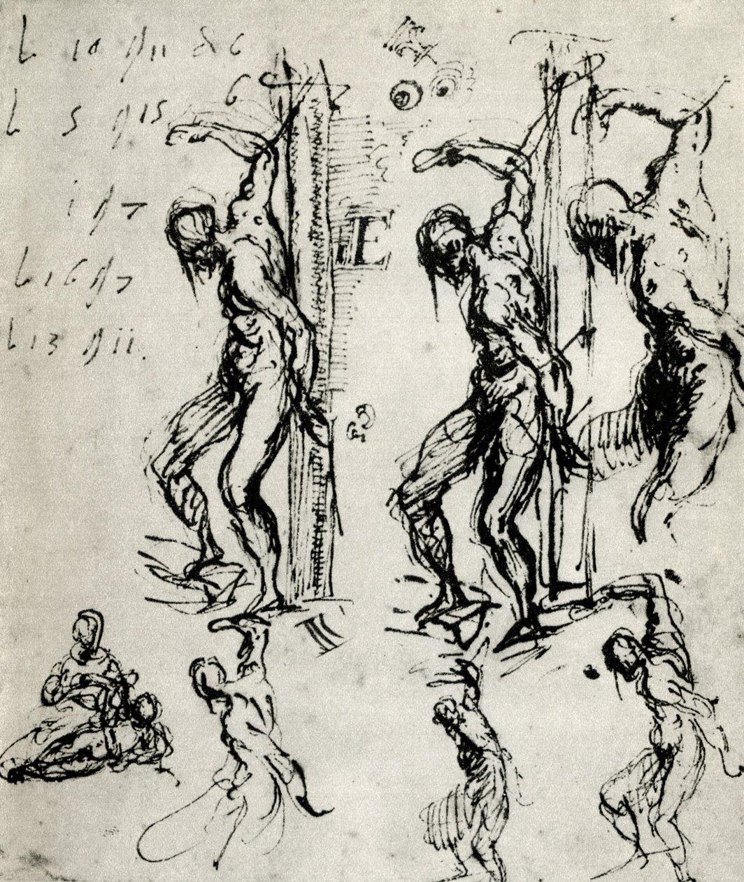 Sketches for the St Sebastian in Brescia, c1518, 1937 by Tiziano Vecelli