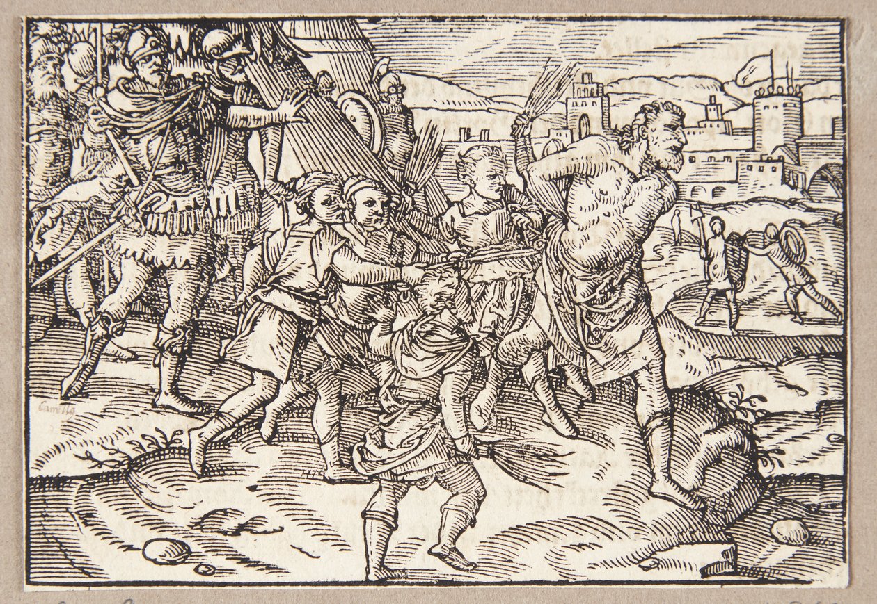 The Faliscan Youths Whip Their Treacherous Teacher by Tobias Stimmer