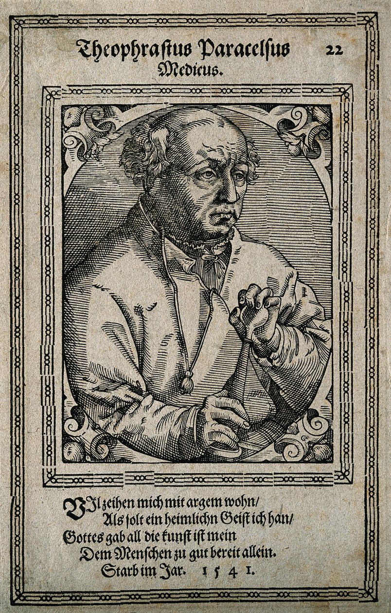 Philippus Theophrastus Aureolus Bombastus von Hohenheim Paracelsus, 1587 by Tobias Stimmer
