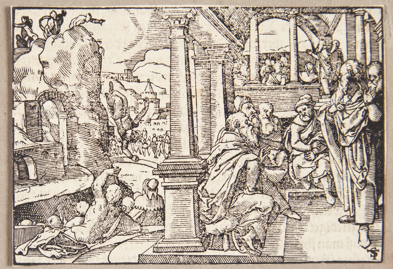 Spurius Cassius Thrown from a Cliff by Tobias Stimmer