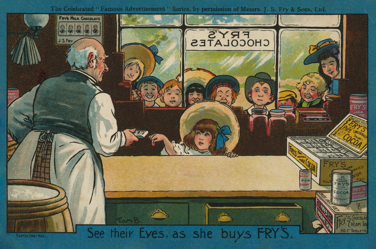 Girl Buying Chocolate in a Shop by Tom Browne