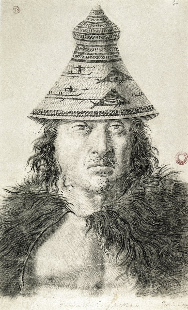Tlupanamabu, cacique of the Nutka island (Nootka Island) by Tomas Suria