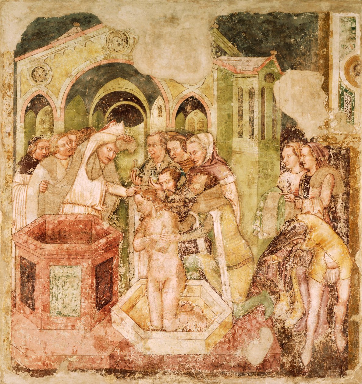 Legend of St Ursula: Baptism of Prince of England by Tomaso da (late 15th century) Modena