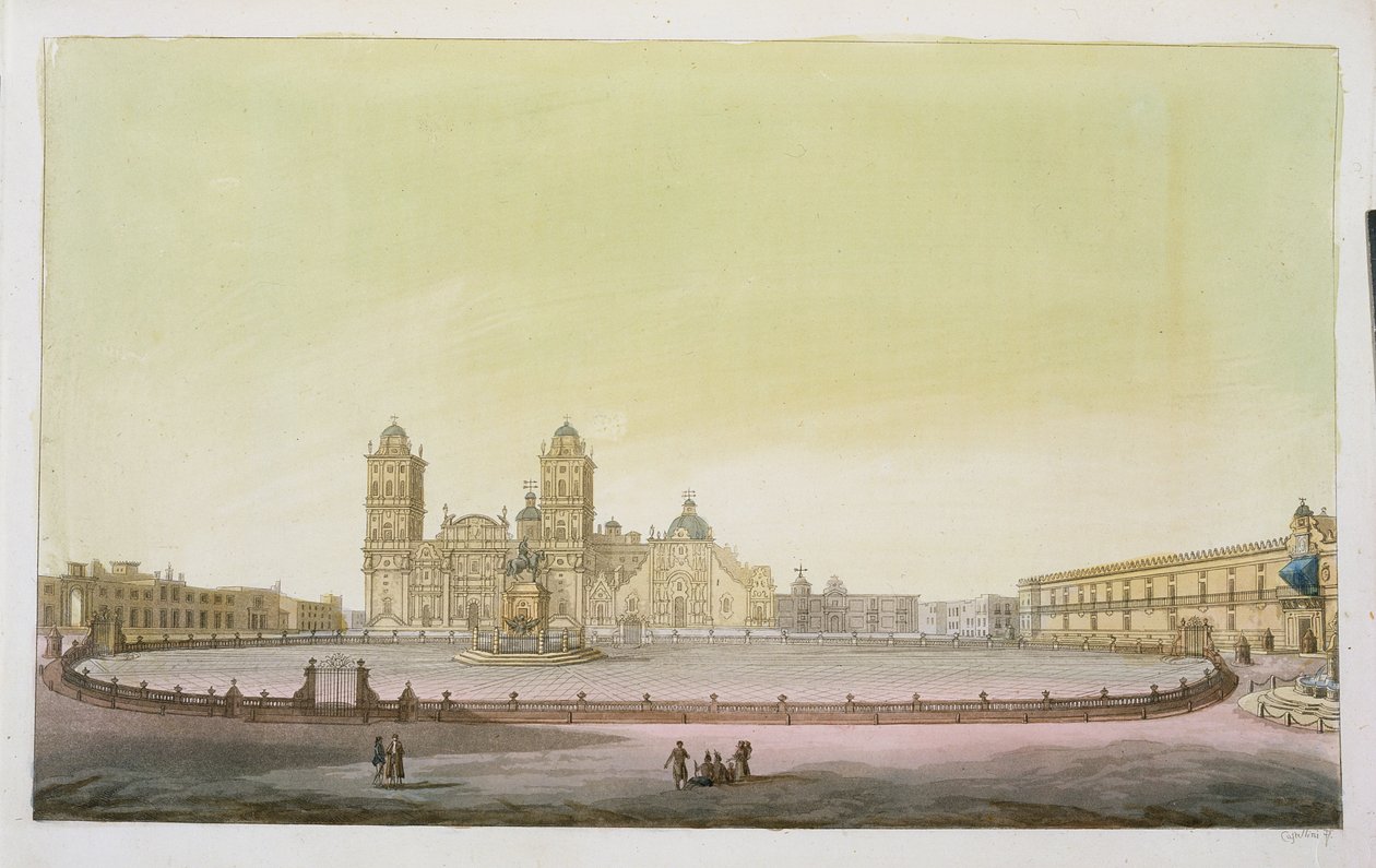 View of the main square in Mexico City by Tommaso Castellini