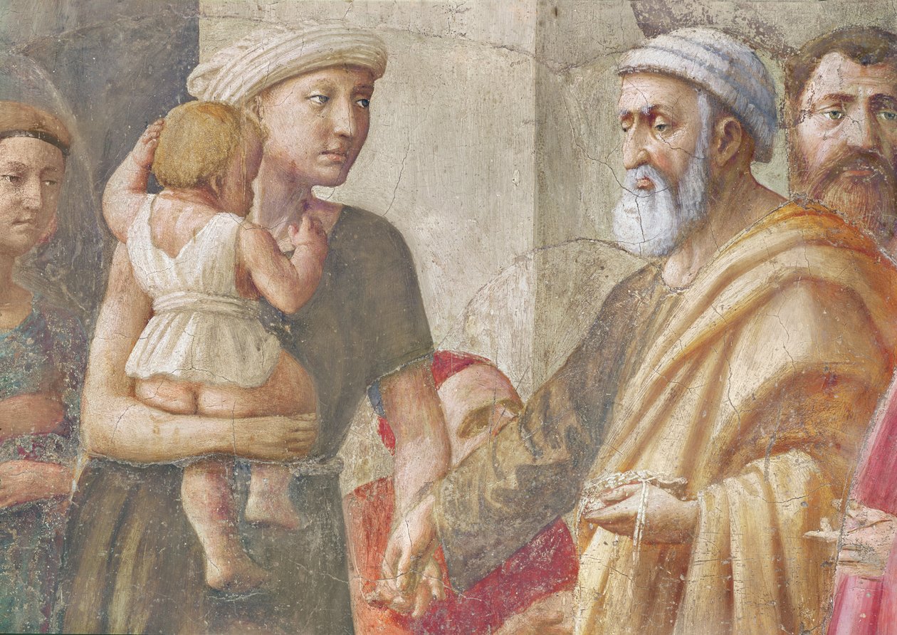 St Peter and the Woman and Child (detail) by Tommaso Masaccio