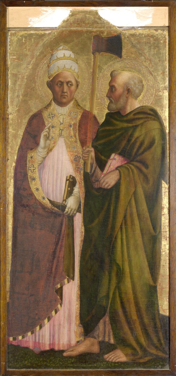 A Pope (St. Gregory) and St. Matthias by Tommaso Masolino da Panicale