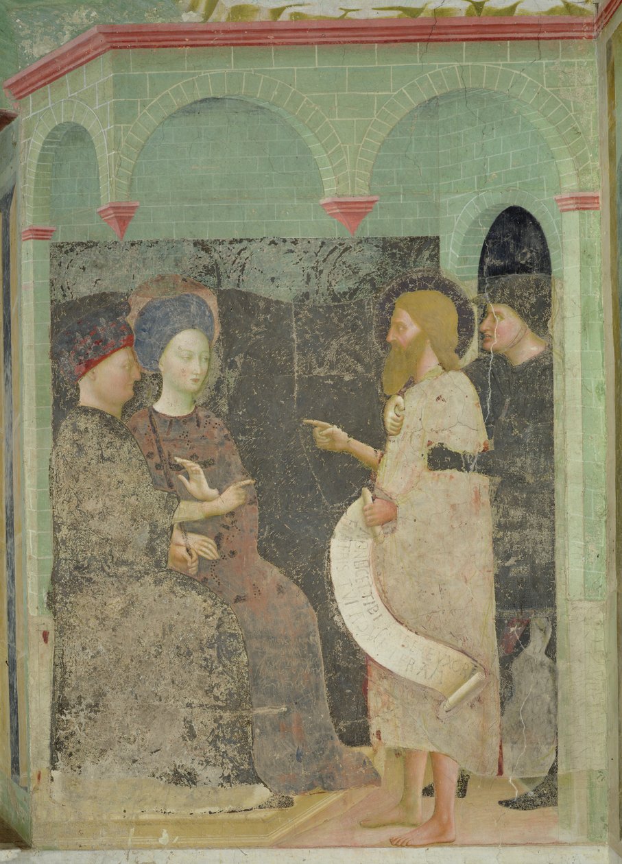 John the Baptist scolding Herod and Herodias for their adultery by Tommaso Masolino da Panicale
