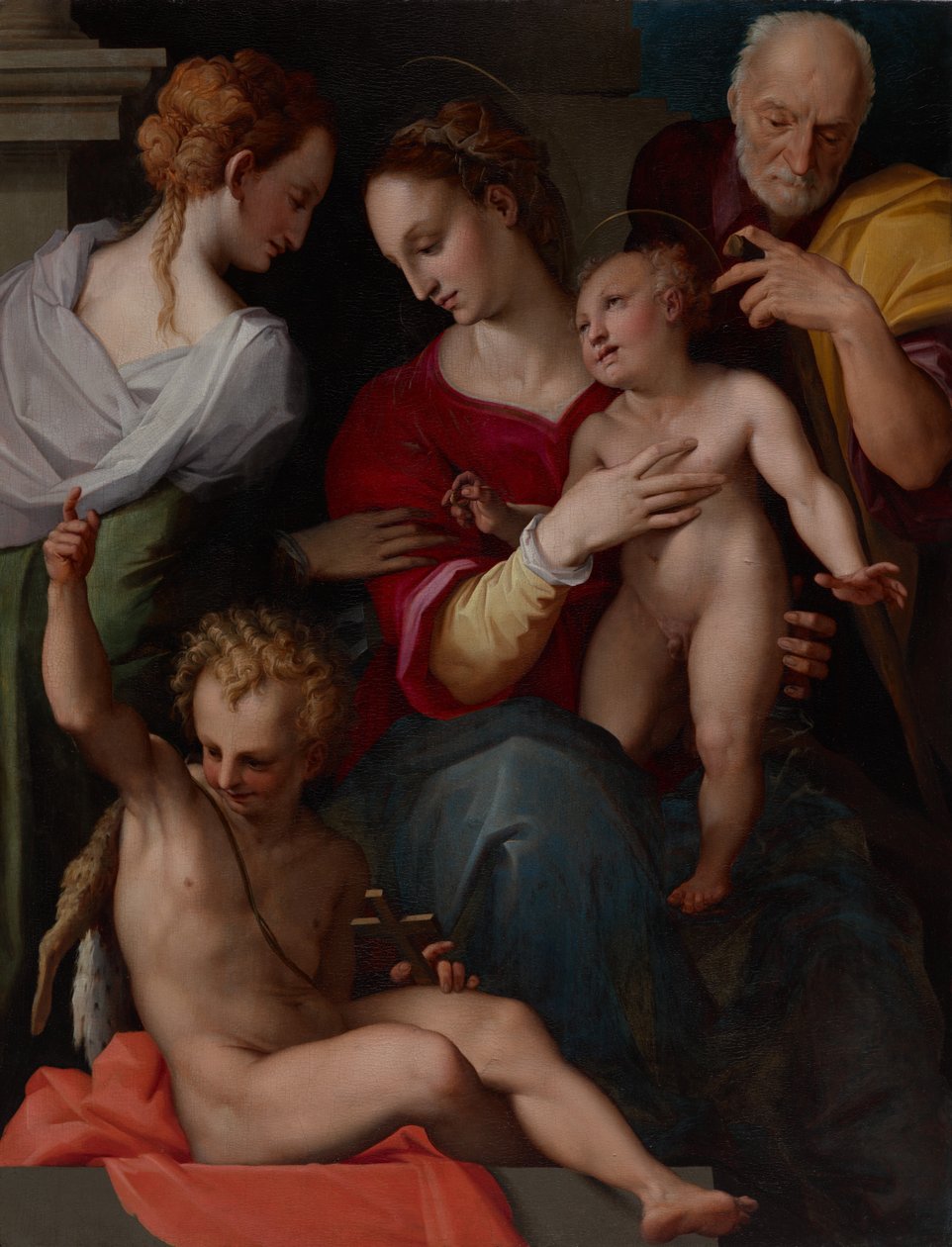 Holy Family with the Mystic Marriage of Saint Catherine by Tommaso d’Antonio Manzuoli, called Maso da San Friano